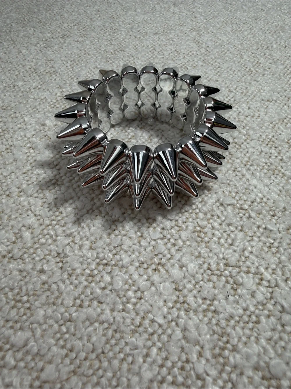 Silver Spike Stretch Bracelet